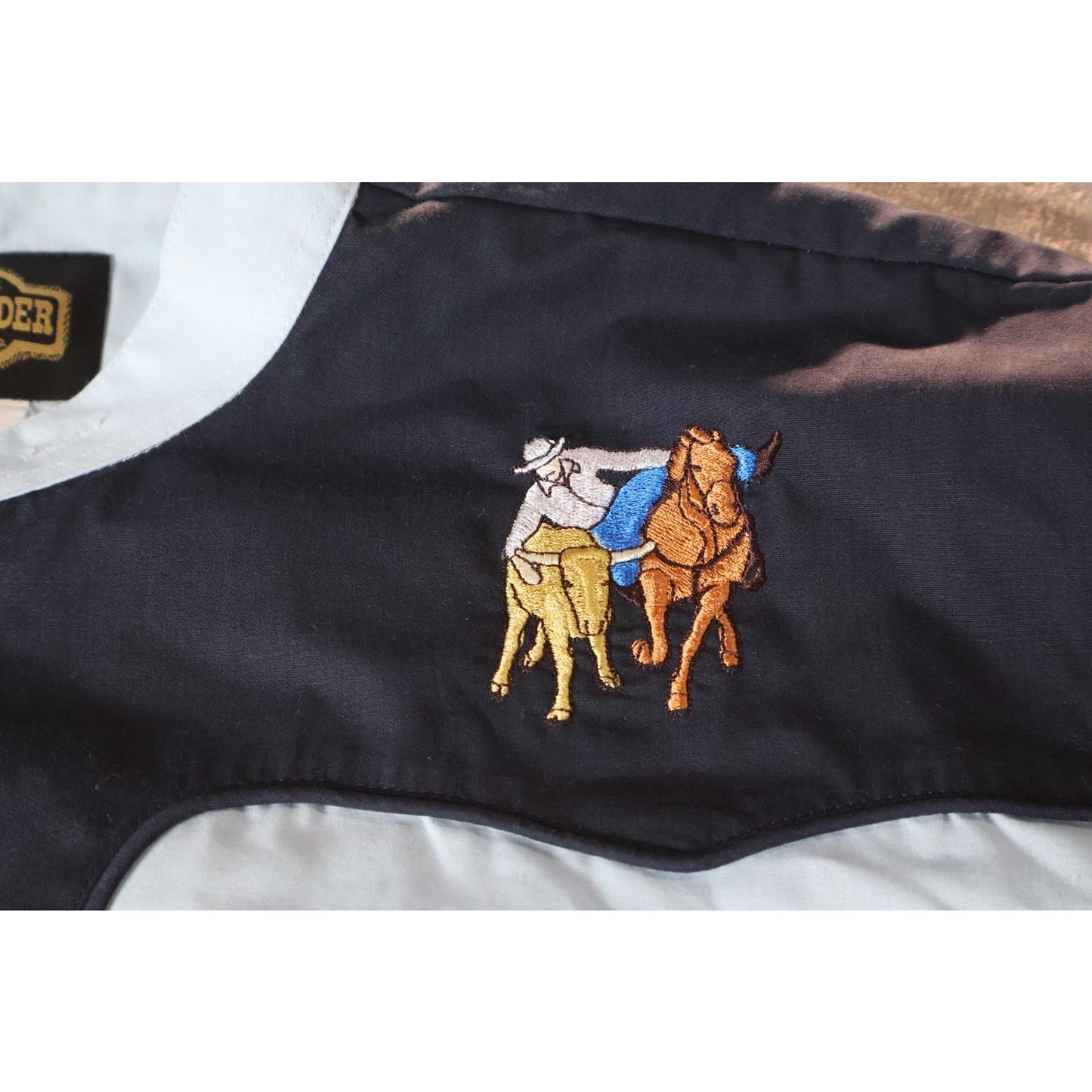 Gran Lider Western Shirt Mens XL Light Blue Black Embroidered Cowboy Rodeo Snap