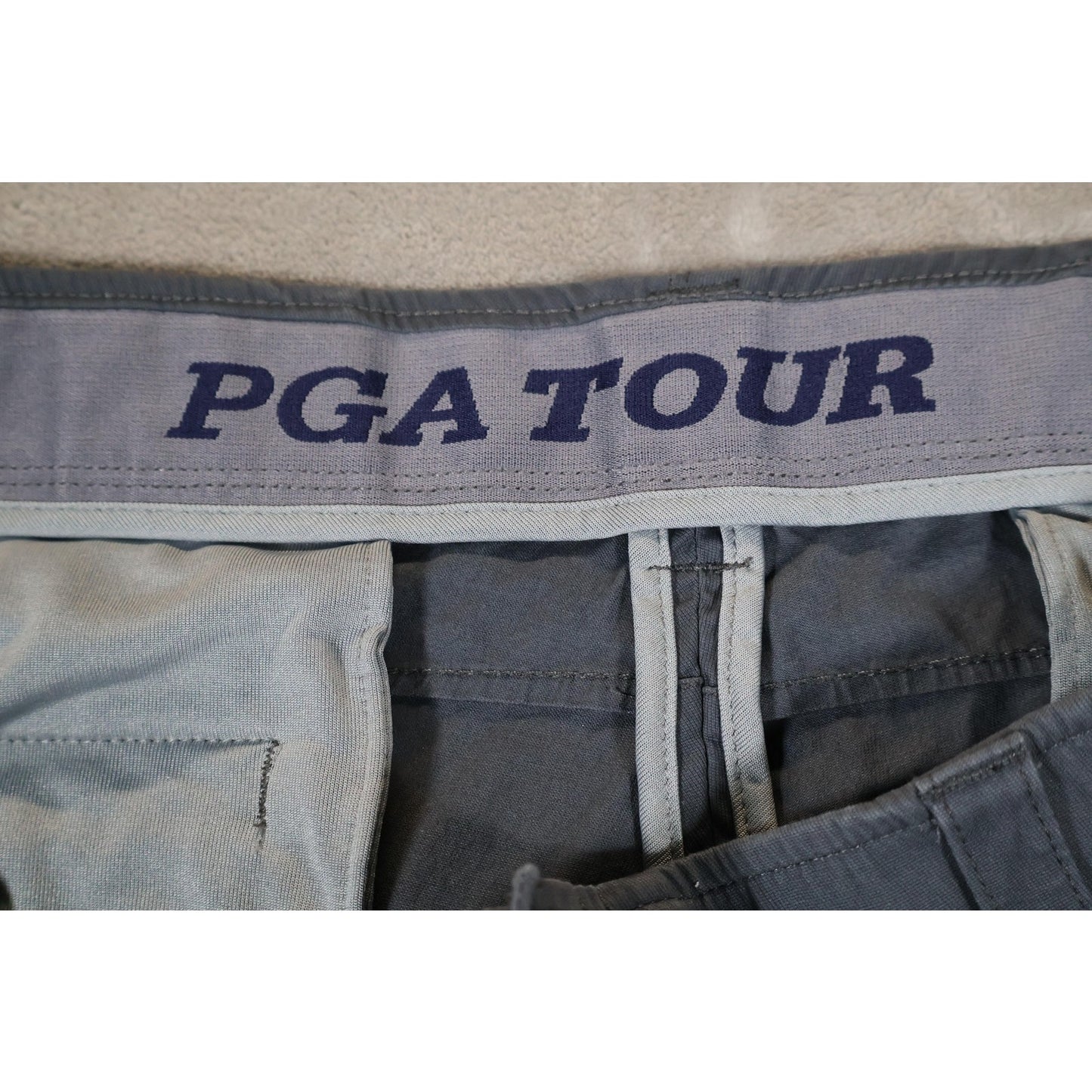 PGA Tour Pants Mens 38x32 Gray Golf Classic Fit Comfort Stretch Chino Slacks