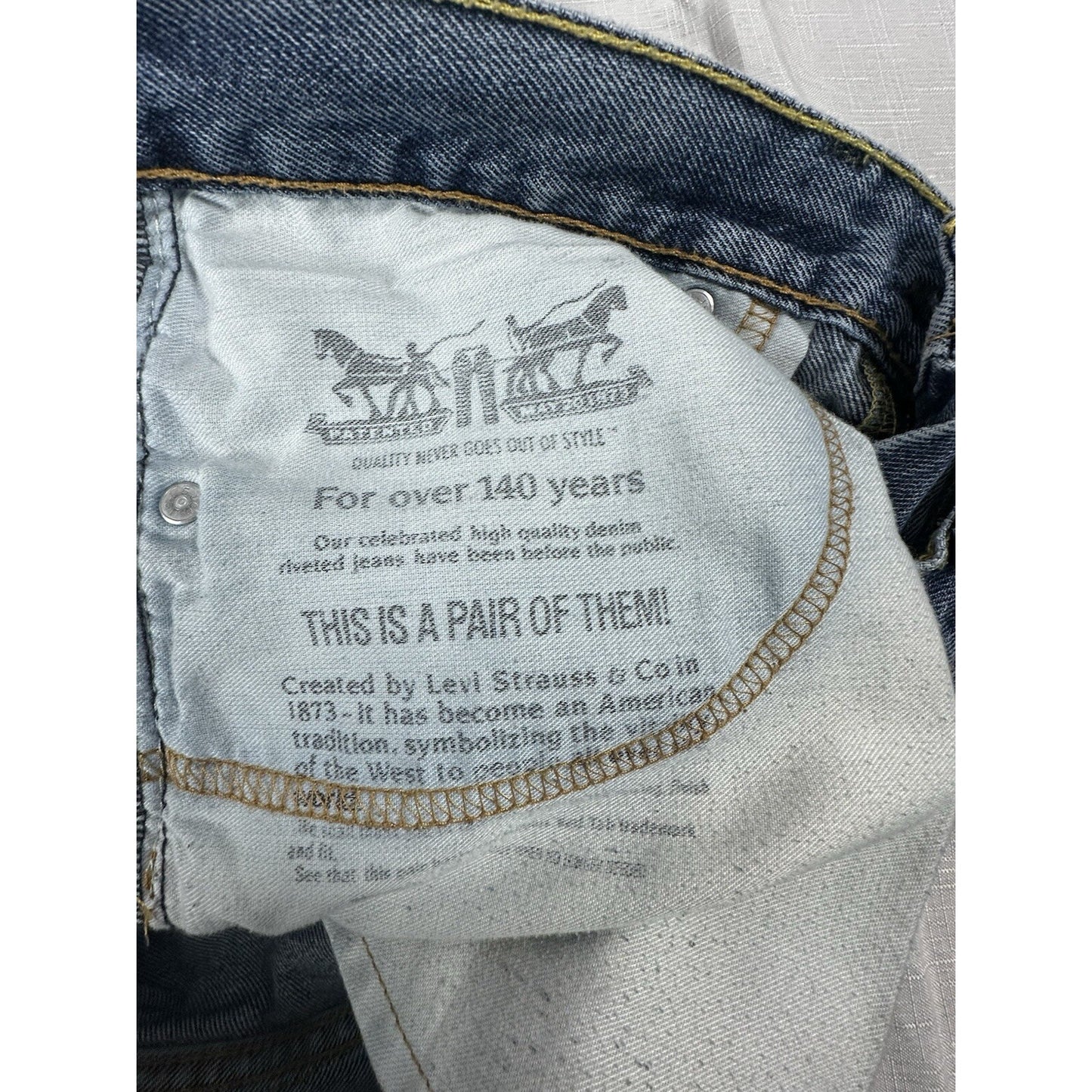 Pre-owned Levi 505 Red Tab Mens Blue Jeans Size 36x30