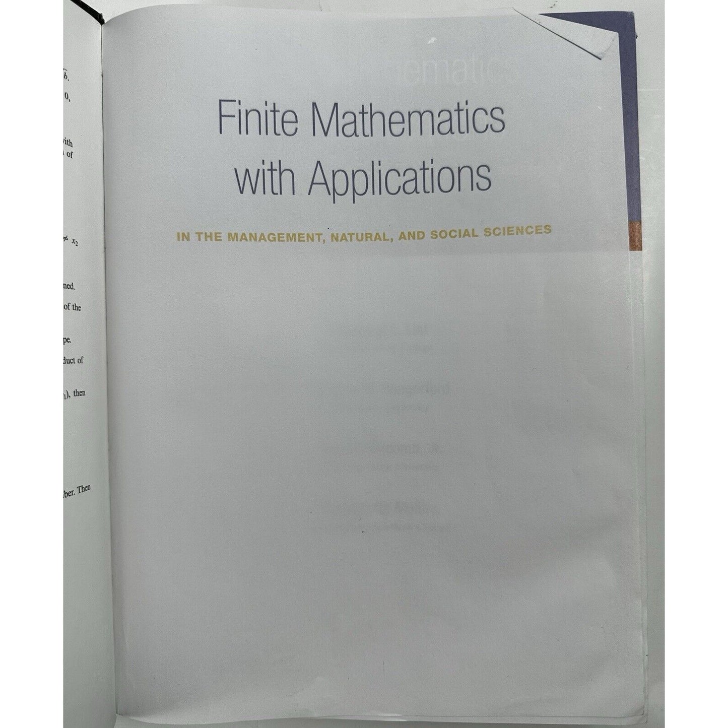 Finite Mathematics with Applications Textbook