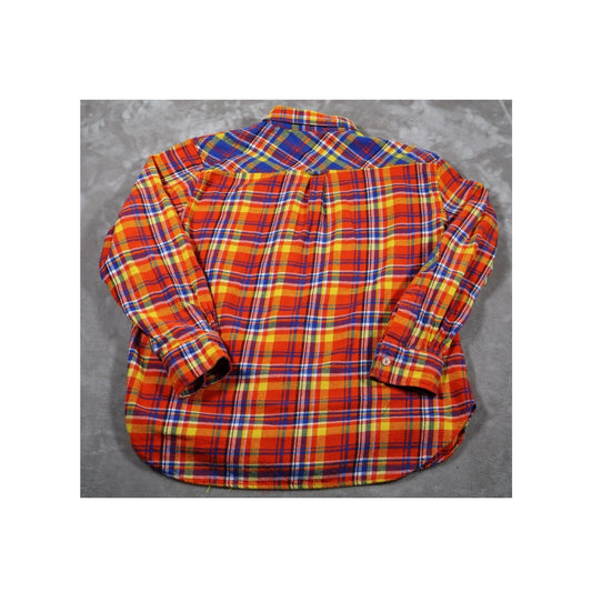 Rocawear Shirt Mens 2XL Red Blue Yellow Plaid Flannel Button Up Streetwear