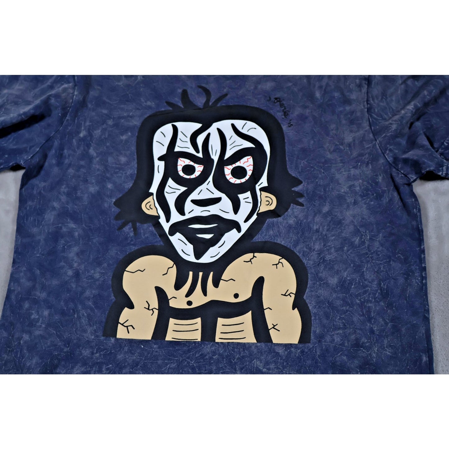 J Pierce Voiz Shirt Mens Medium Graphic Face Art Tee Unique Dyed Novelty Design
