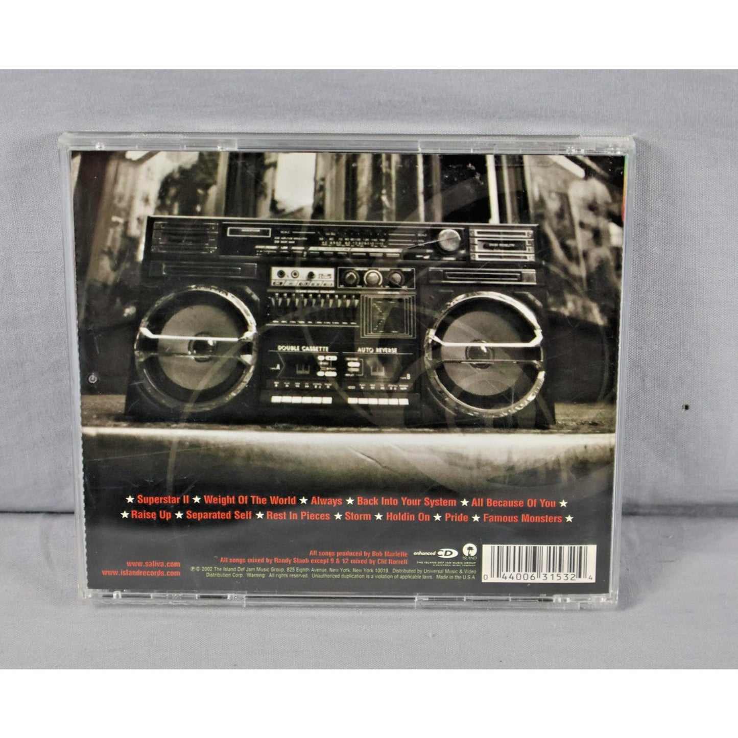 Saliva CD Back Into Your System Rock Music Album 2002 Nu Metal Parental Advisory