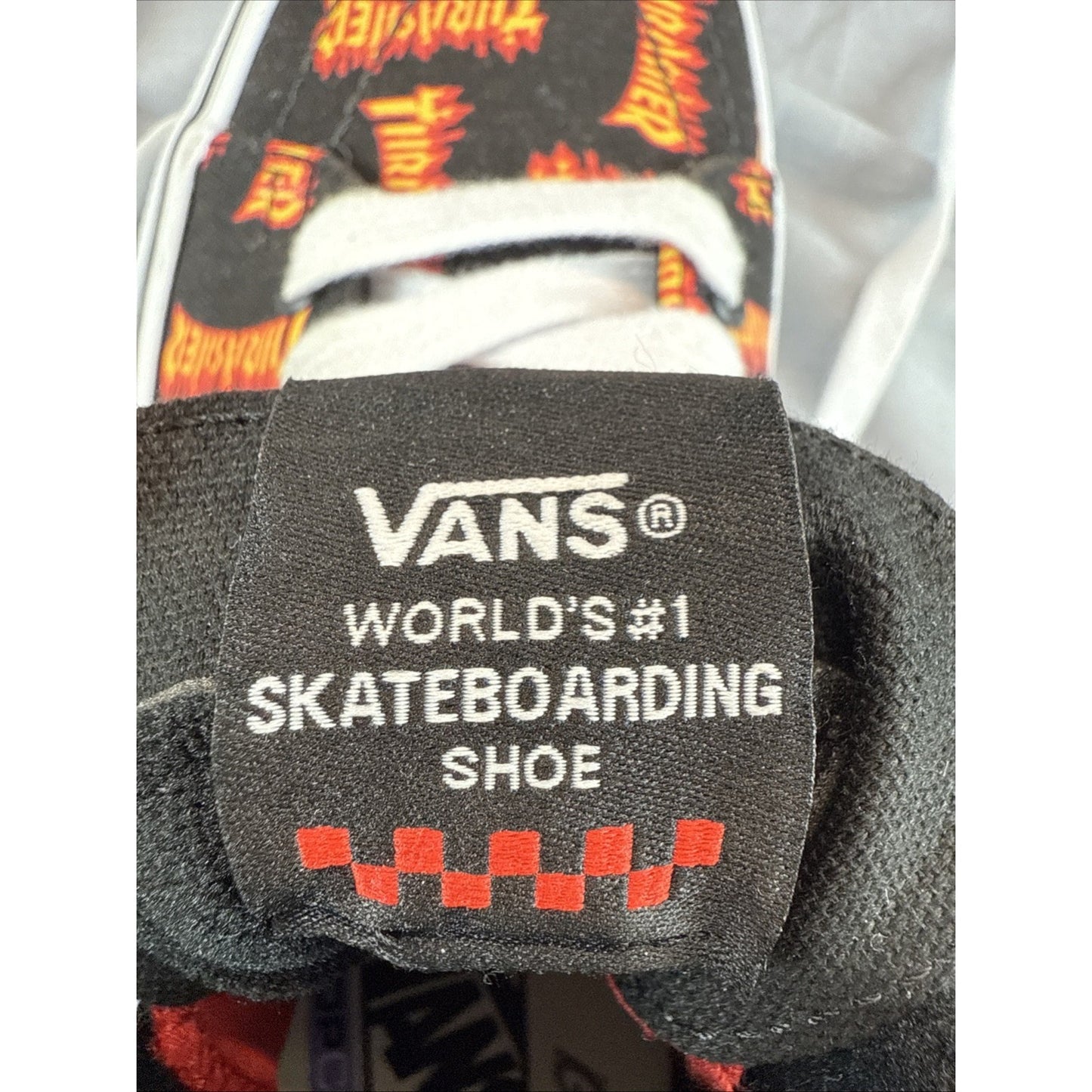 VANS x Thrasher Sk8-Hi Black Canvas Sneakers Skate VN0A5FCCBML Size 6