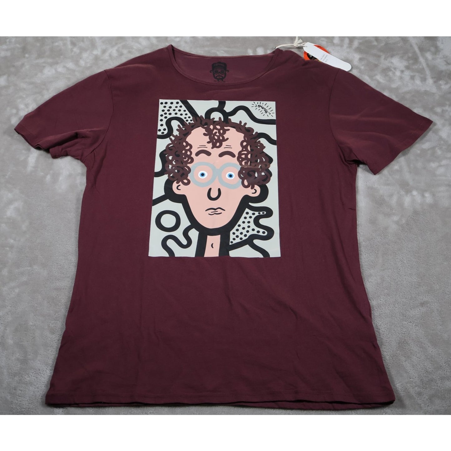 J Pierre by Voiz Shirt Mens XL Graphic Art Face Crewneck Casual Streetwear Tee