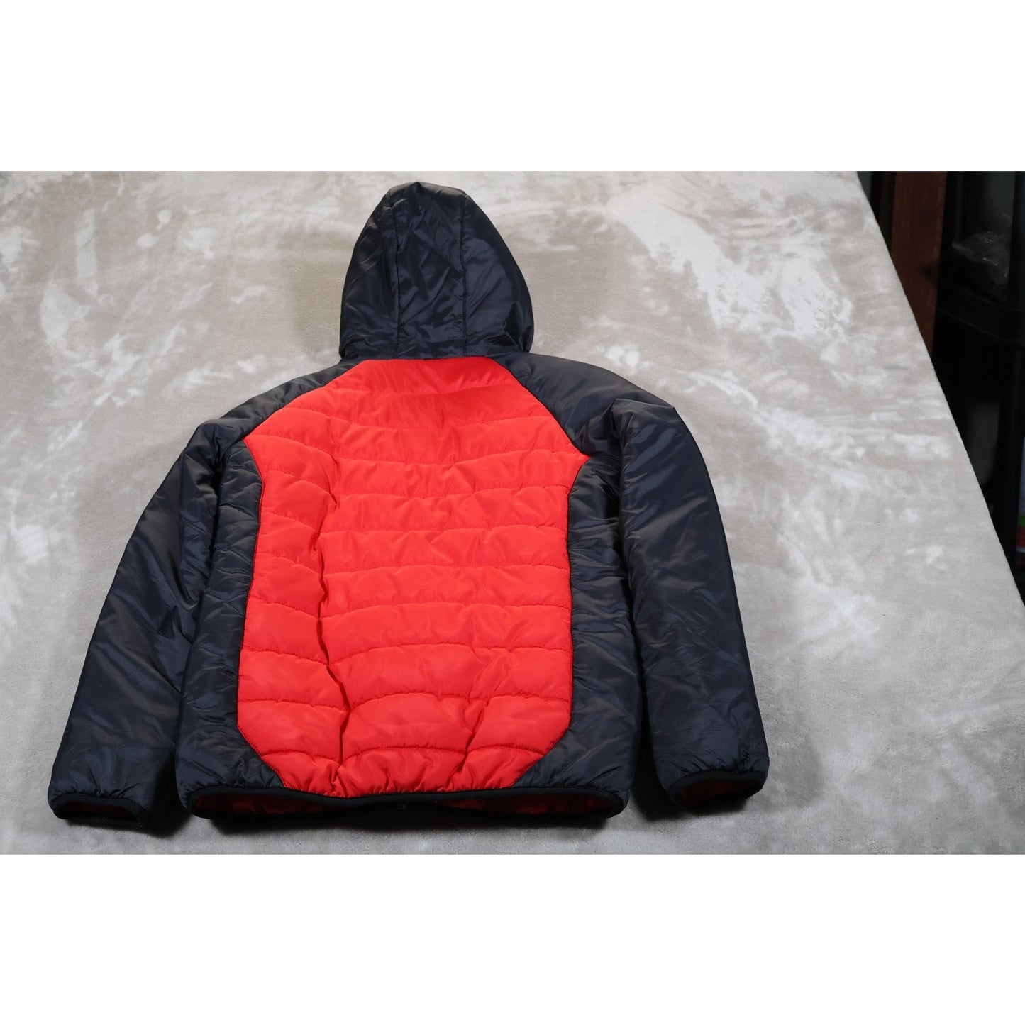 Under Armour Jacket Youth Large Red Black ColdGear Hooded Puffer Coat Boys Warm