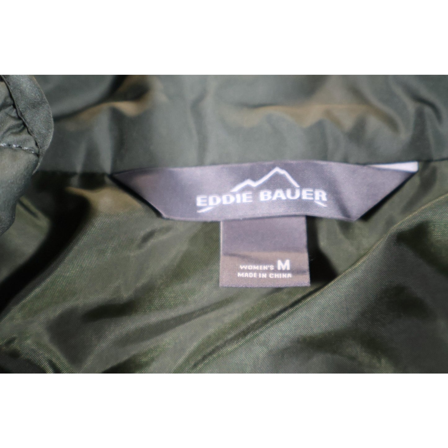 Eddie Bauer Jacket Womens Medium Green Quilted Full Zip Lightweight Outdoor Coat