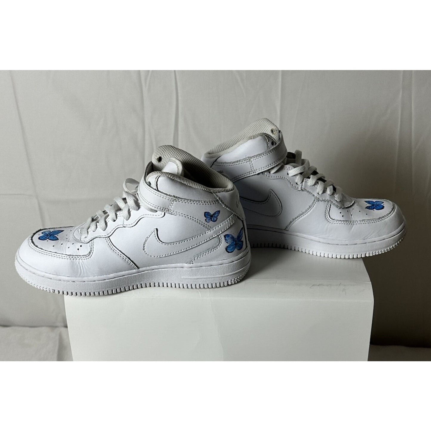 Custom Blue Air Force 1 High Top Sneakers