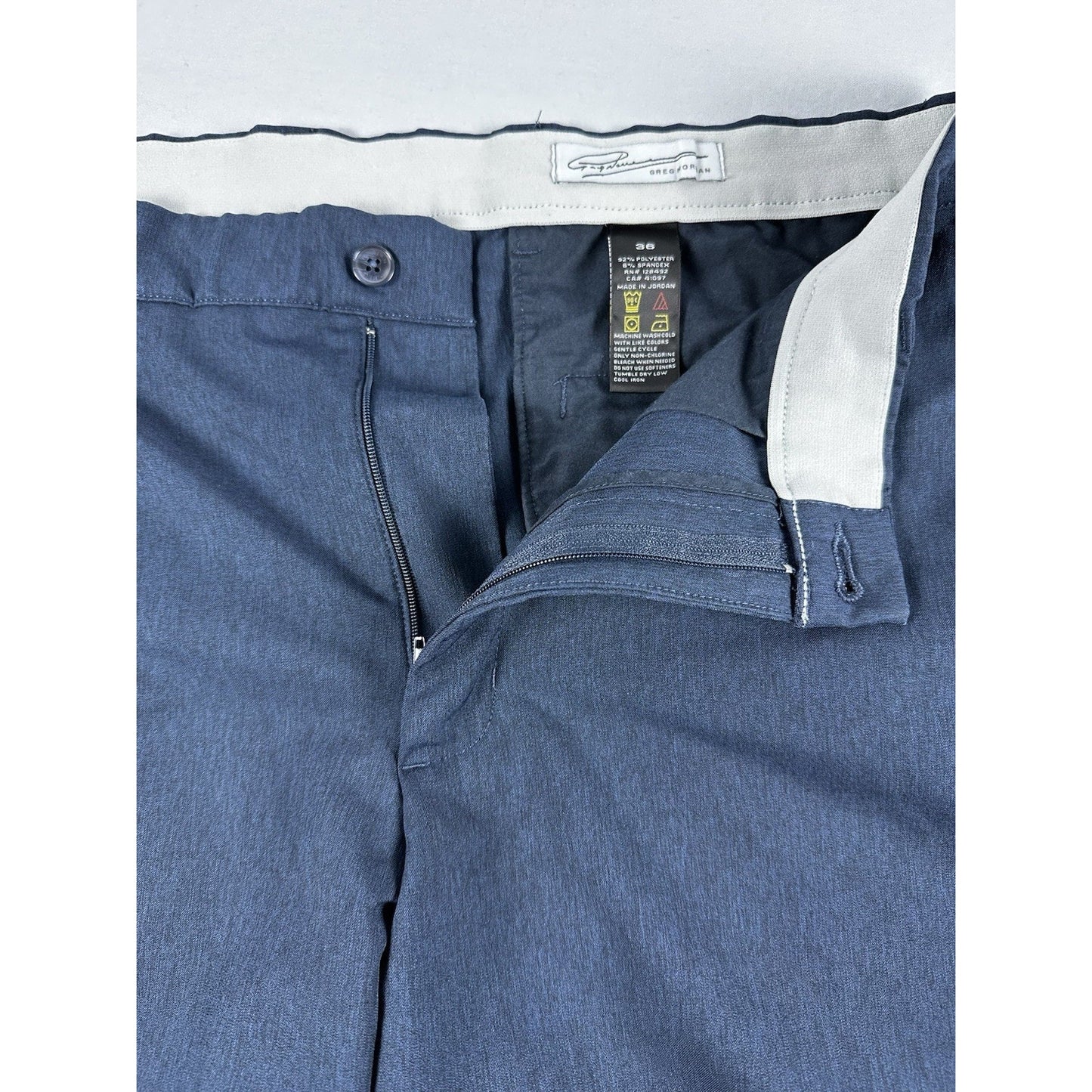 Greg Norman Shorts Mens 36 Navy Stretch Lightweight Flat Front Performance Chino