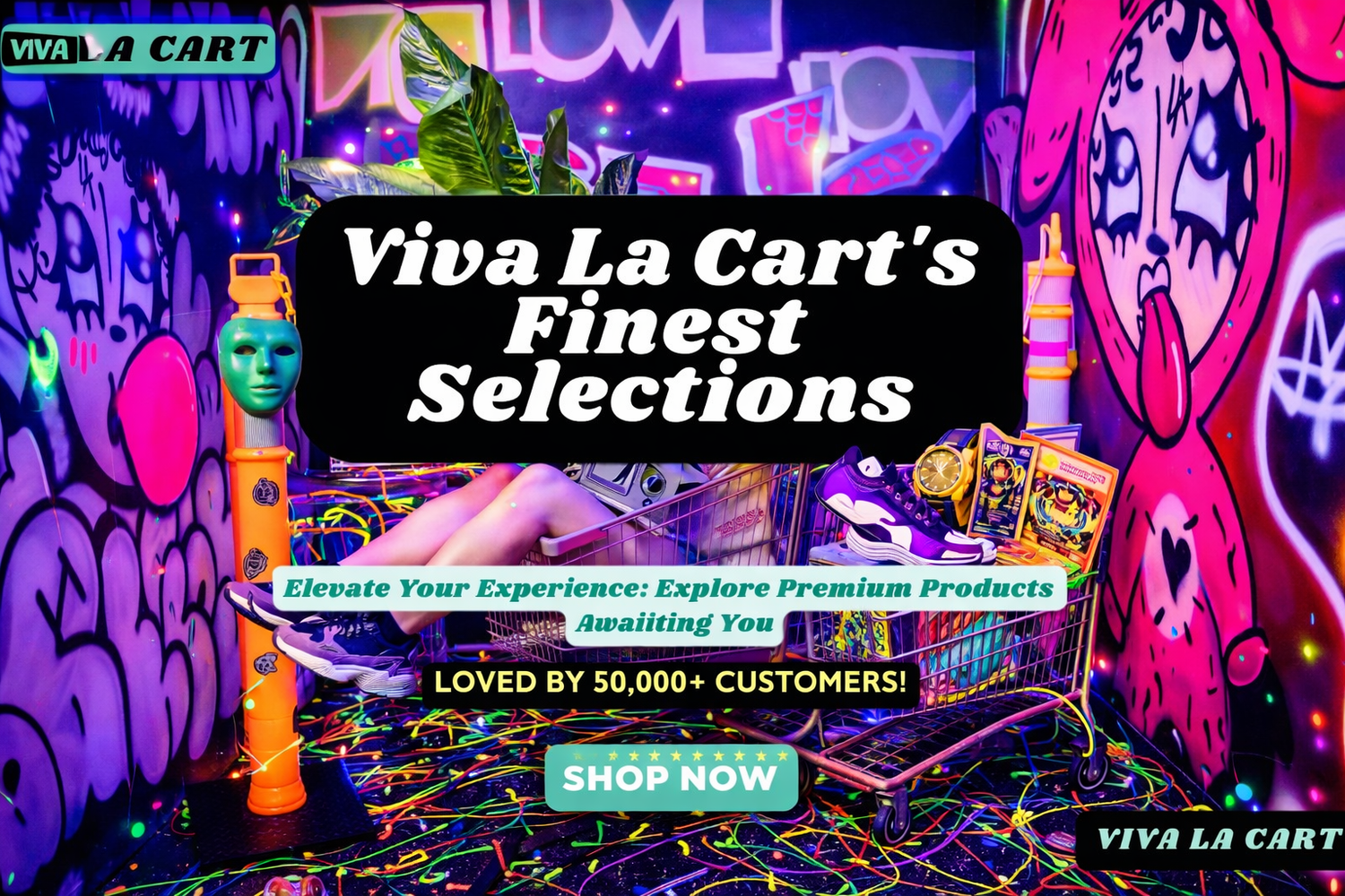 Viva La Cart's finest selections showcasing vibrant product displays in an engaging homepage design.