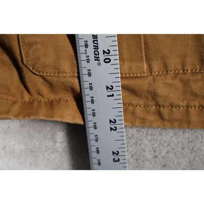 Wenven Jacket Mens Medium Brown Hooded Workwear Utility Cotton Canvas Pockets