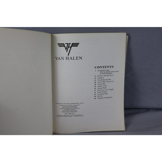 Vintage Van Halen Guitar Songbook Tab Wolf Marshall Cherry Lane 1990 Special