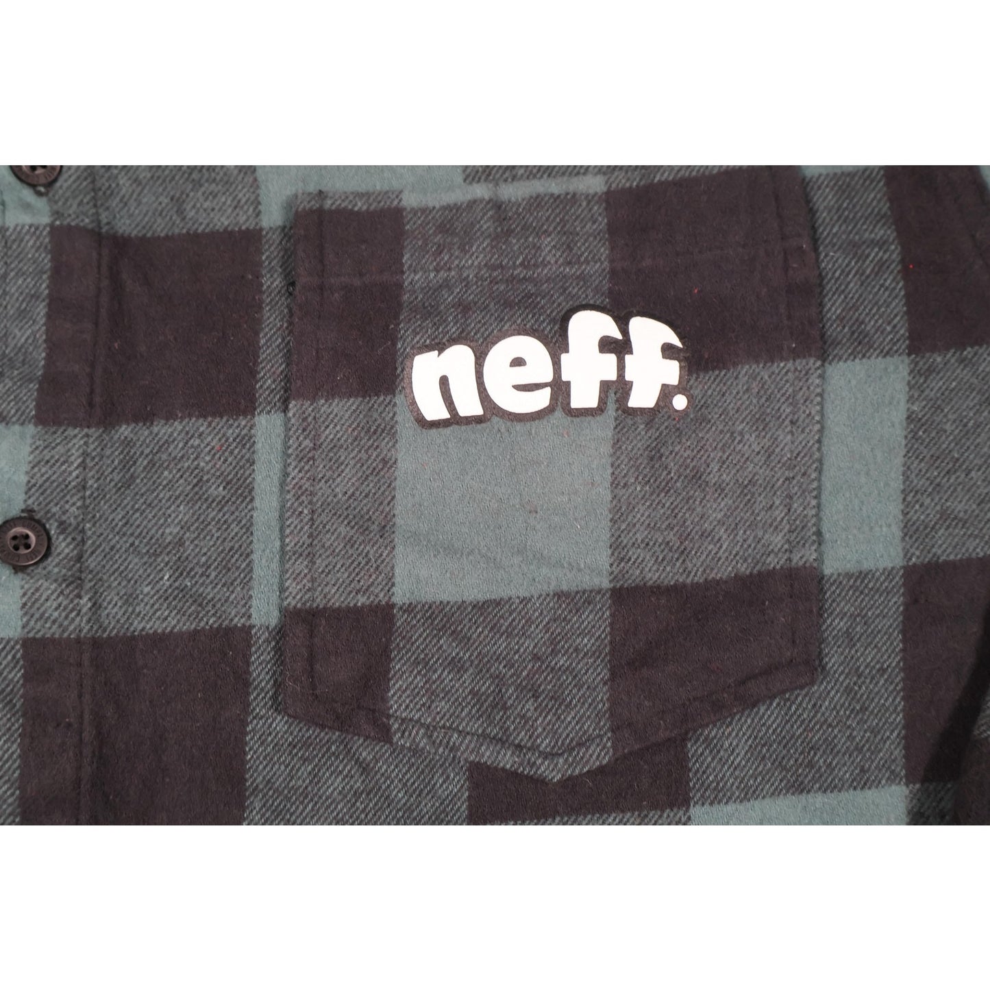 Neff Shirt Mens Medium Plaid Flannel Hooded Button Up Skate Streetwear