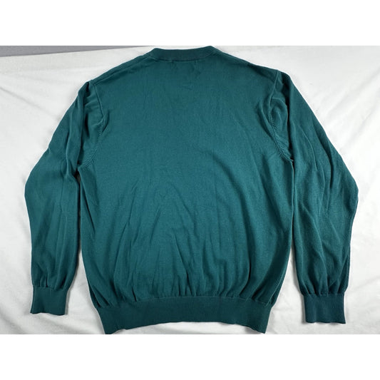 Greg Norman Med Pull Over Golf Sweater Long Sleeve V Neck Jade Green Large