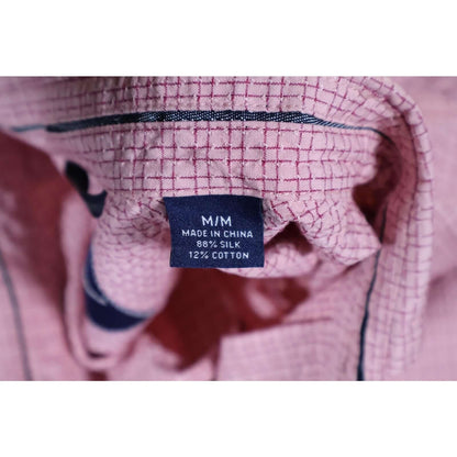 Tommy Bahama Shirt Mens Medium Button Up Long Sleeve Check Dress Silk Blend