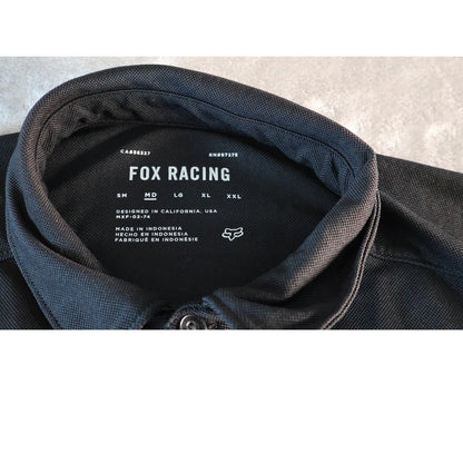 Fox Racing Polo Shirt Mens Medium Black Kawasaki Monster Embroidered Moto MX SX