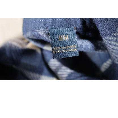 Freedom Foundry Shirt Mens Medium Blue White Plaid Flannel Button Up Fleece Warm
