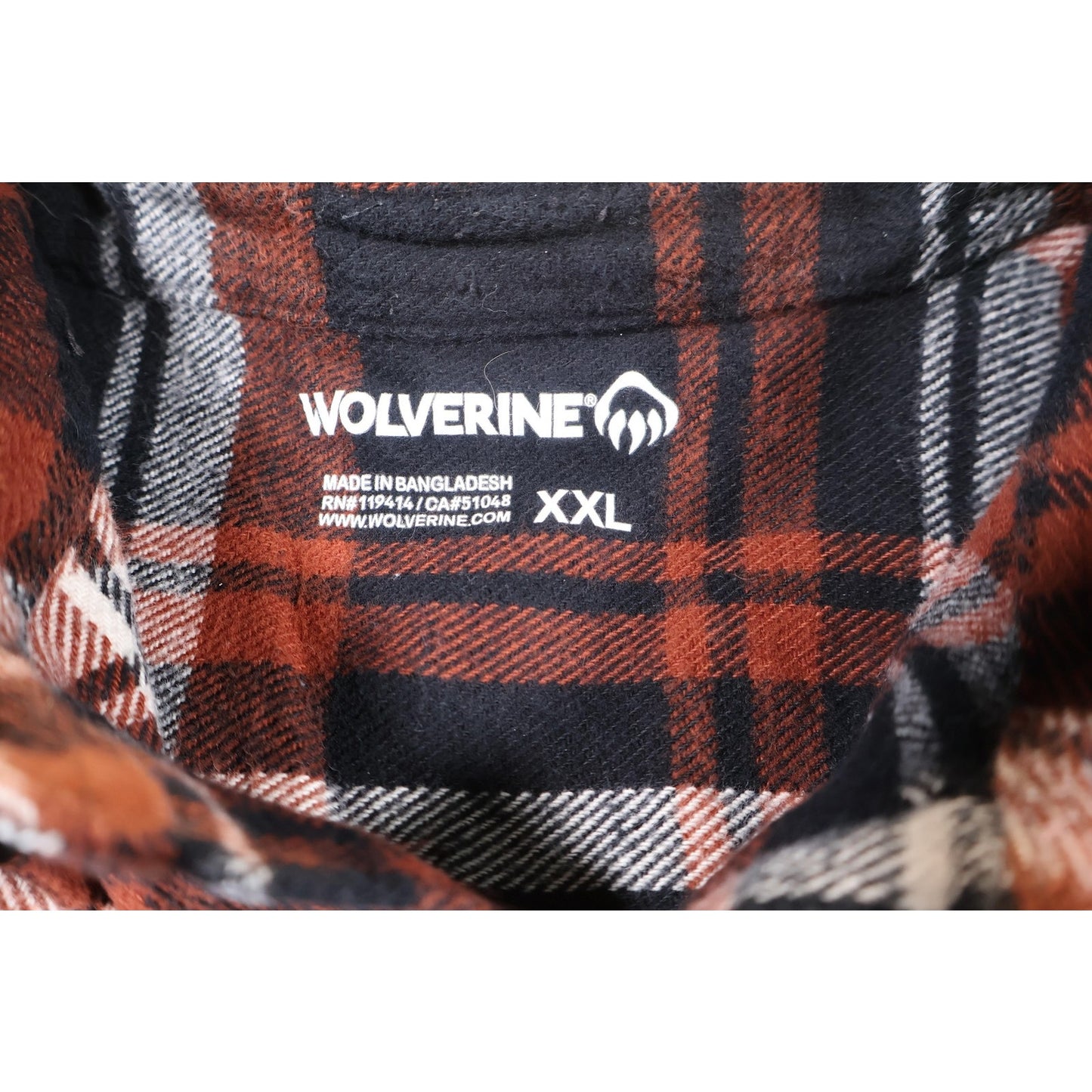 Wolverine Shirt Mens 2XL Red Black White Plaid Flannel Long Sleeve Button Up