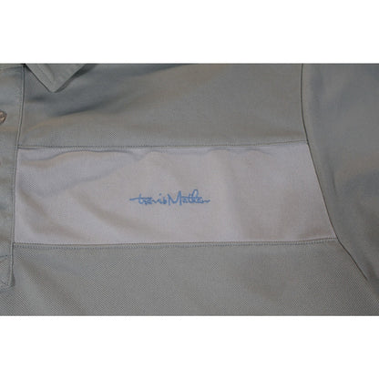 Travis Mathew Polo Shirt Mens 2XL Blue Gray Colorblock Golf Athletic Performance