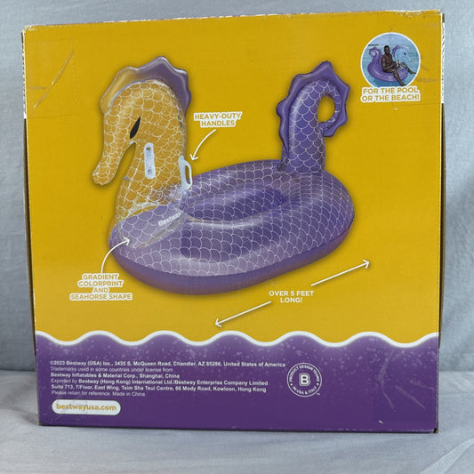 BESTWAY H2O GO Royal Seahorse Ride-On Inflatable Floatie Toy 67 In X 47