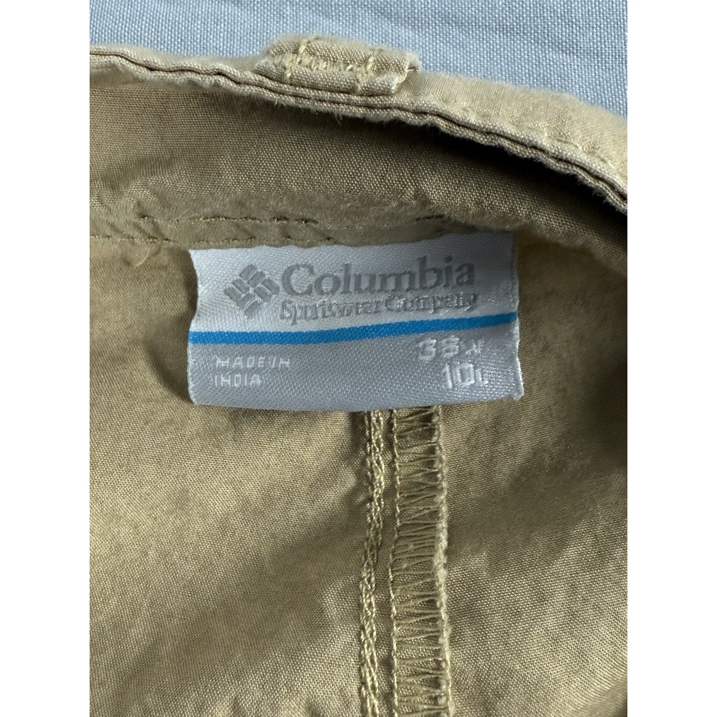 Columbia Shorts Mens W 38 Khaki L 10" Inseam Casual Chino Outdoor Hiking Tech