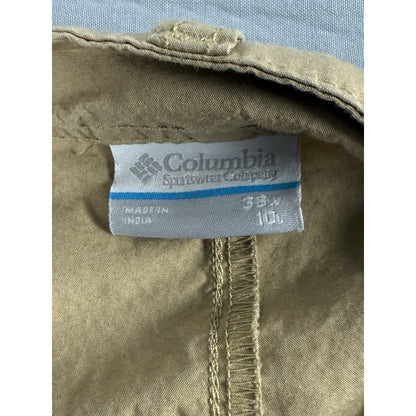 Columbia Shorts Mens W 38 Khaki L 10" Inseam Casual Chino Outdoor Hiking Tech