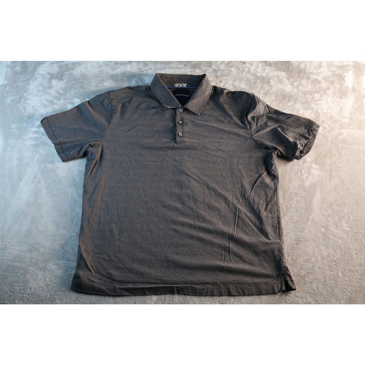 Tommy Bahama Polo Shirt Mens Large Gray Silk Cotton Diamond Pattern Golf Casual