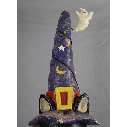 30” Resin Black Cat Witch & Ghost Halloween Figure Indoor Outdoor Decor Costco