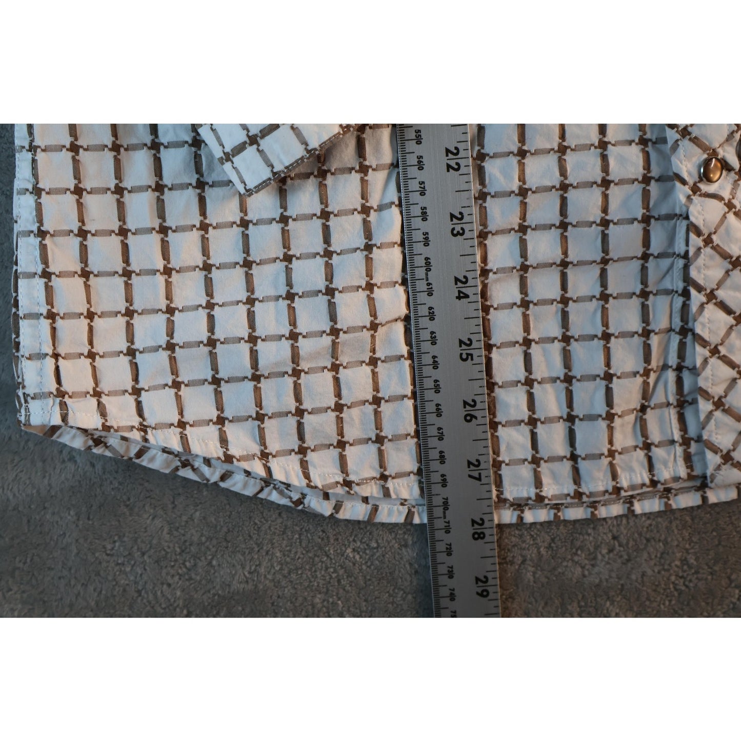 White Diamonds Boots Shirt Mens Medium Brown Western Pearl Snap Rodeo Cowboy M