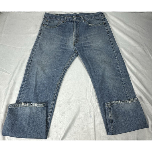Pre-owned Levi 505 Red Tab Mens Blue Jeans Size 36x30