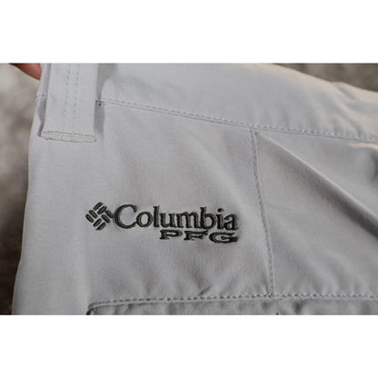 Columbia PFG Shorts Mens 38 Gray Omni-Shield Quick Dry Fishing Cargo Outdoor