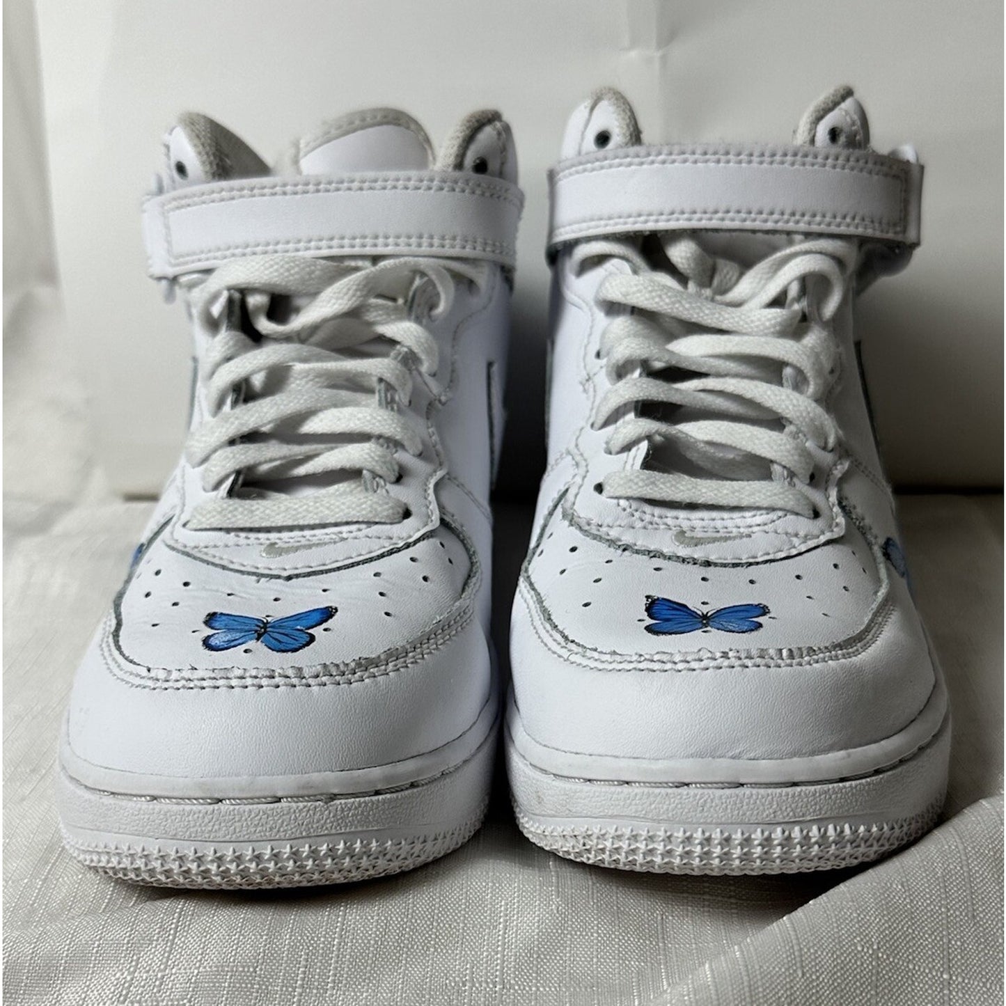 Custom Blue Air Force 1 High Top Sneakers