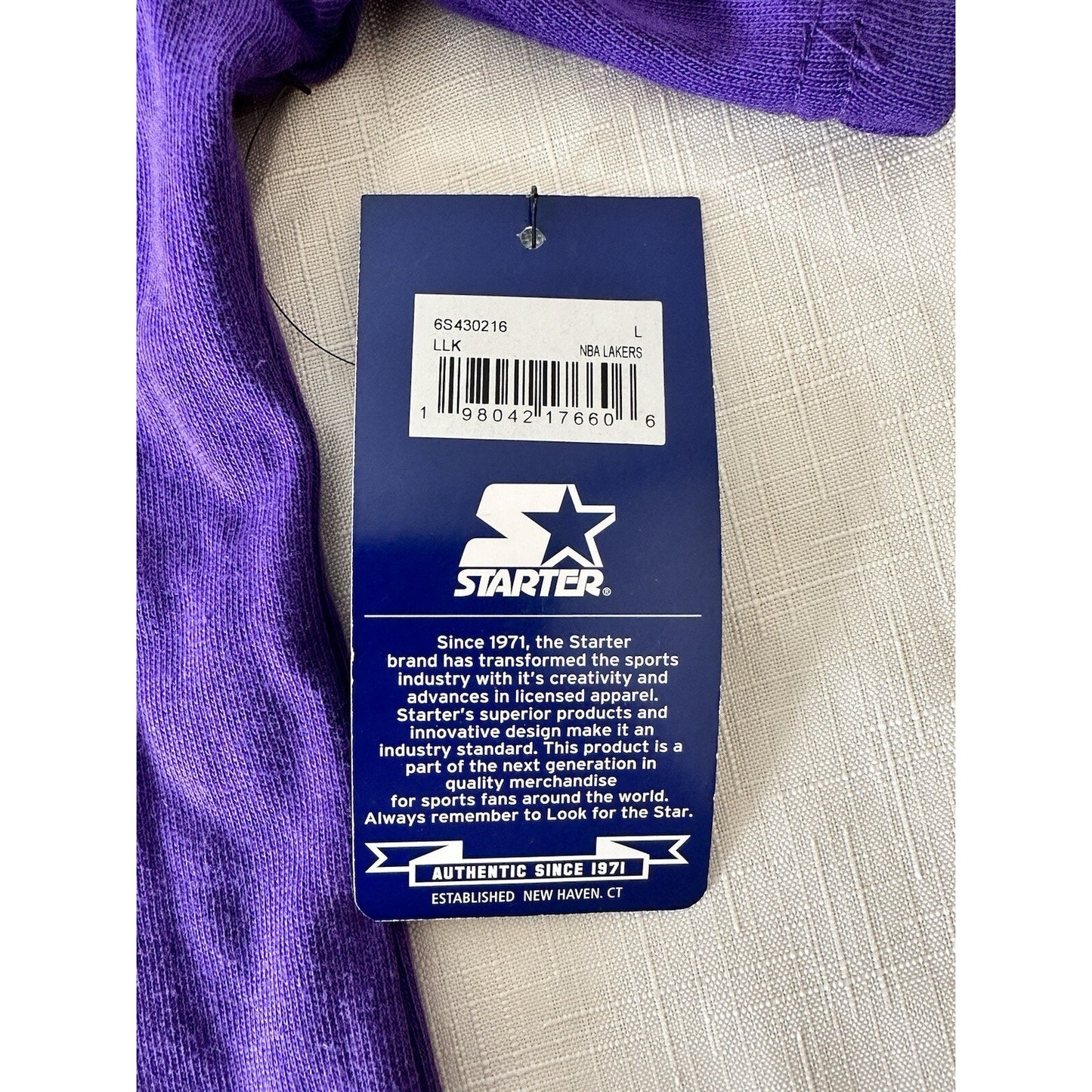 Los Angeles Lakers Starter NBA Baseball Jersey - Men's Large