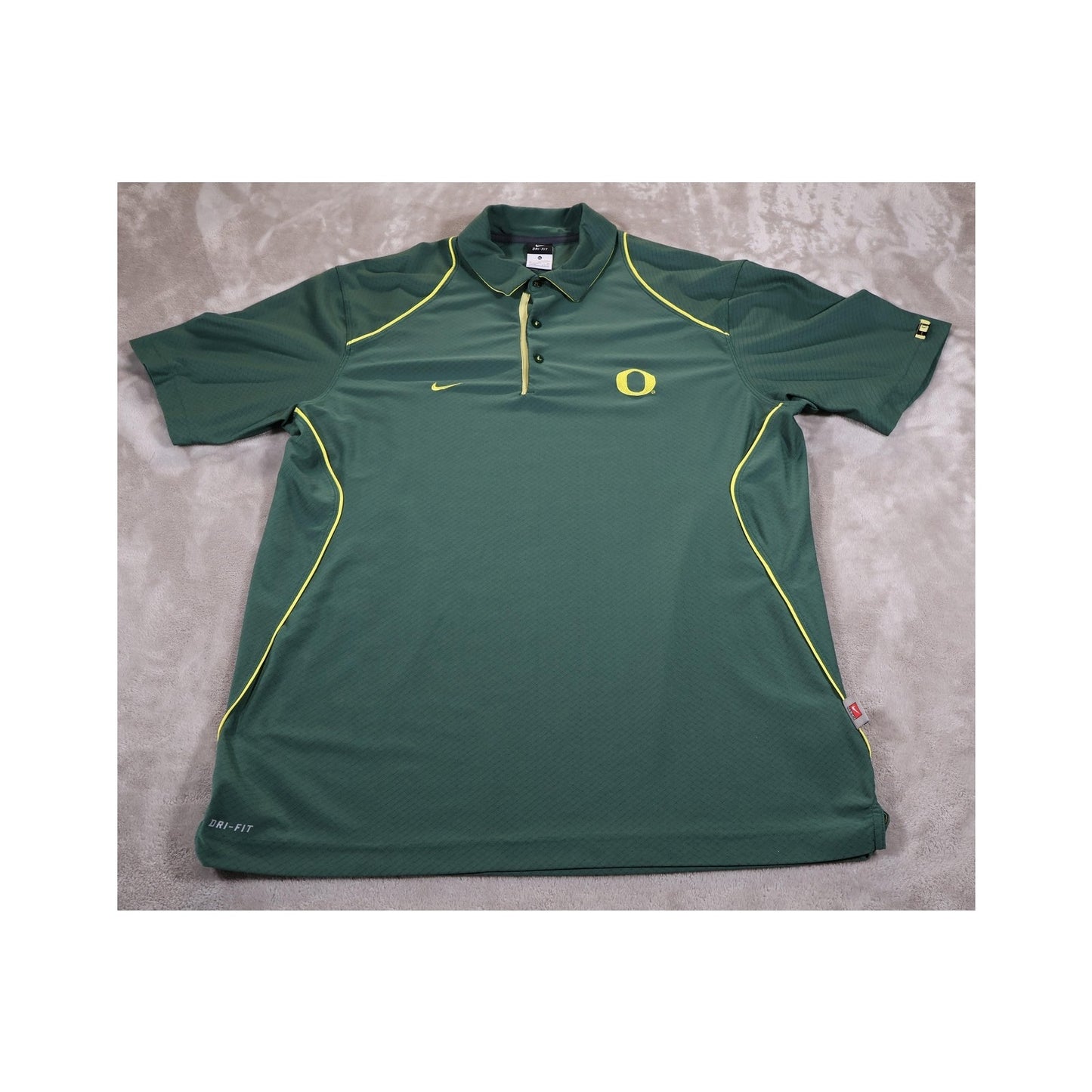 Oregon Ducks Polo Shirt Mens XL Green Nike Dri-FIT Golf Athletic Team NCAA