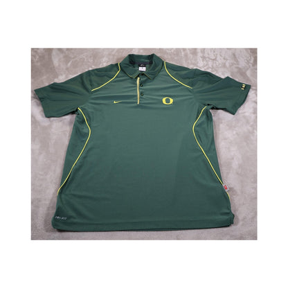 Oregon Ducks Polo Shirt Mens XL Green Nike Dri-FIT Golf Athletic Team NCAA