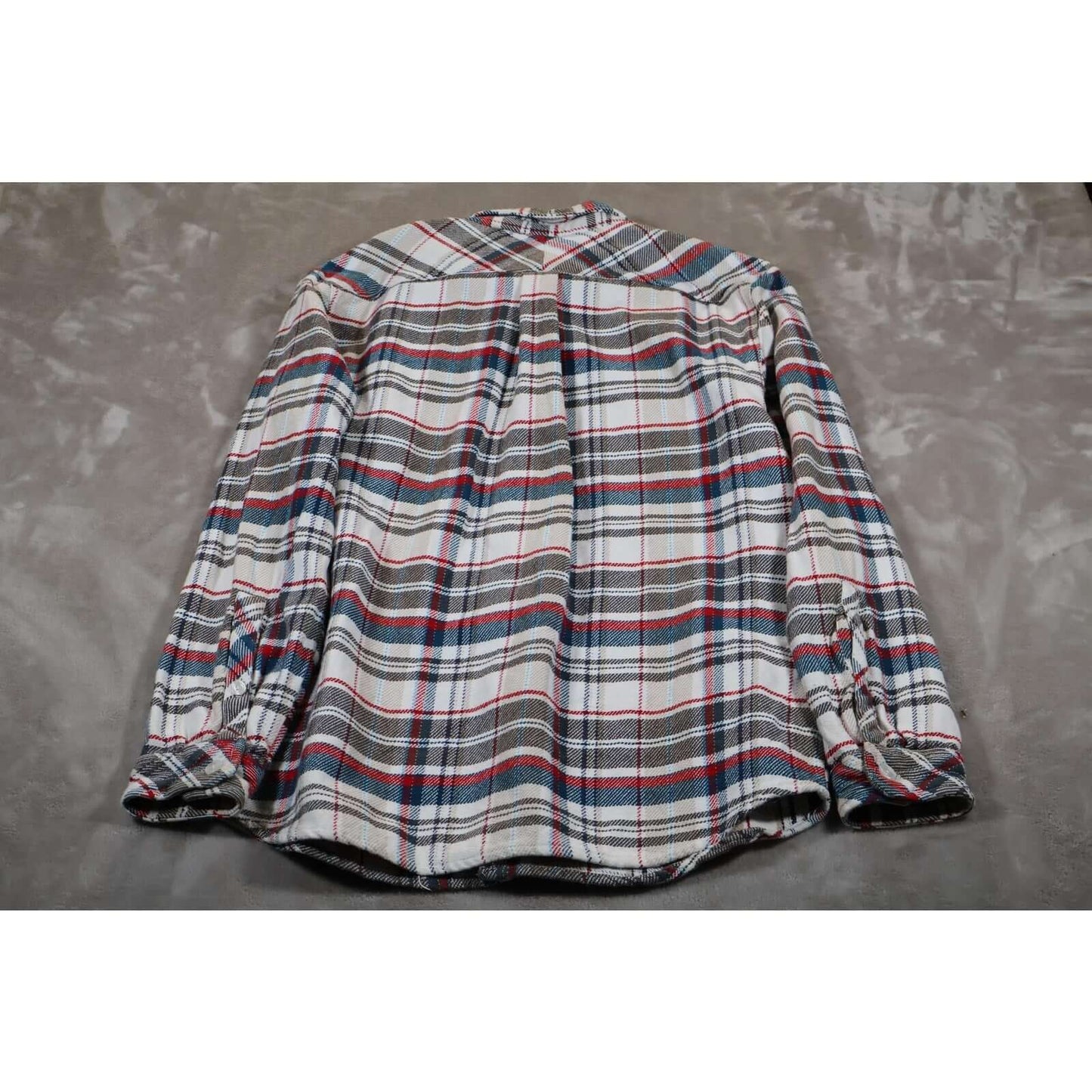 O'Neill Shirt Mens XL White Red Blue Plaid Flannel Button Up Casual Western