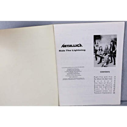 Vintage Metallica Ride The Lightning Guitar Tab Book 1990 Cherry Lane Songbook