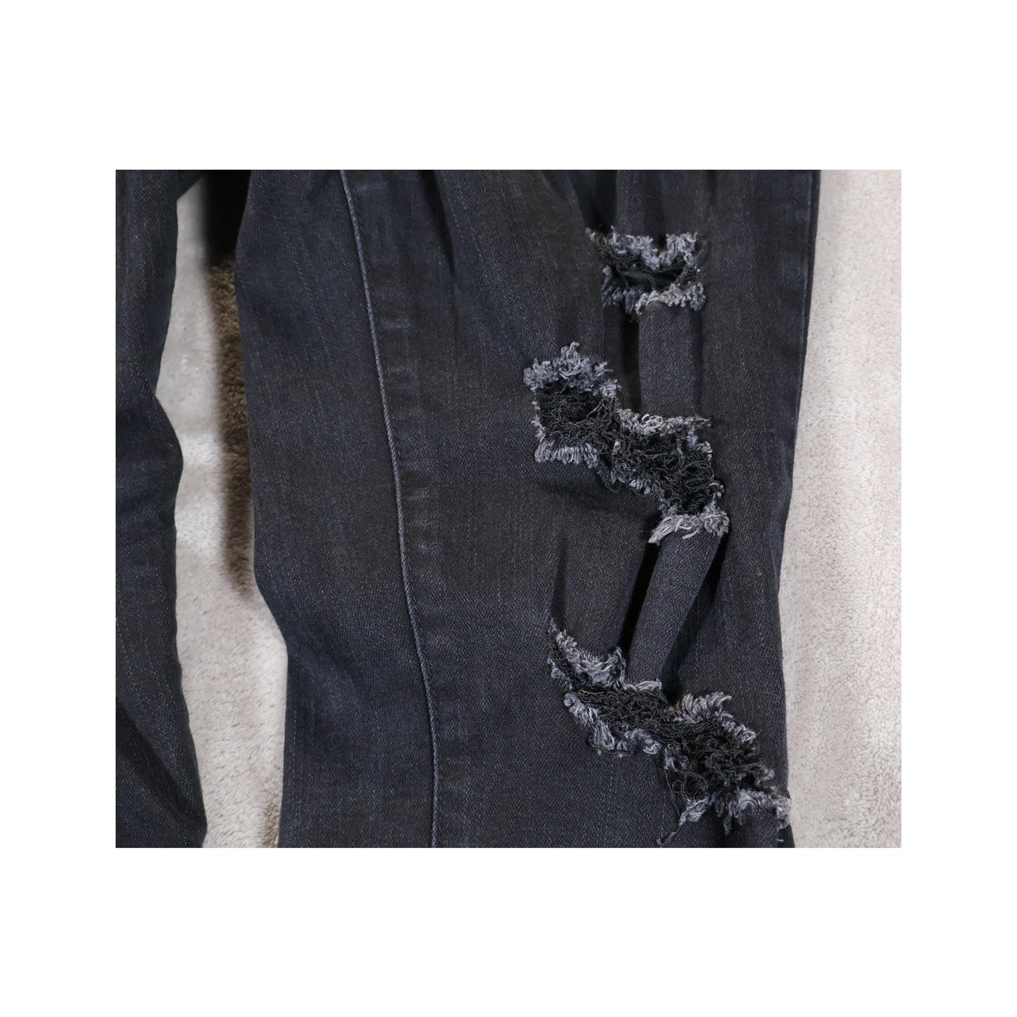 KanCan Jeans Womens 7 27 Black Distressed Ripped Denim Skinny Stretch KC5052BK