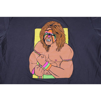 WWE Shirt Mens Medium Ultimate Warrior Cartoon Graphic Black Wrestling Tee Enjoi