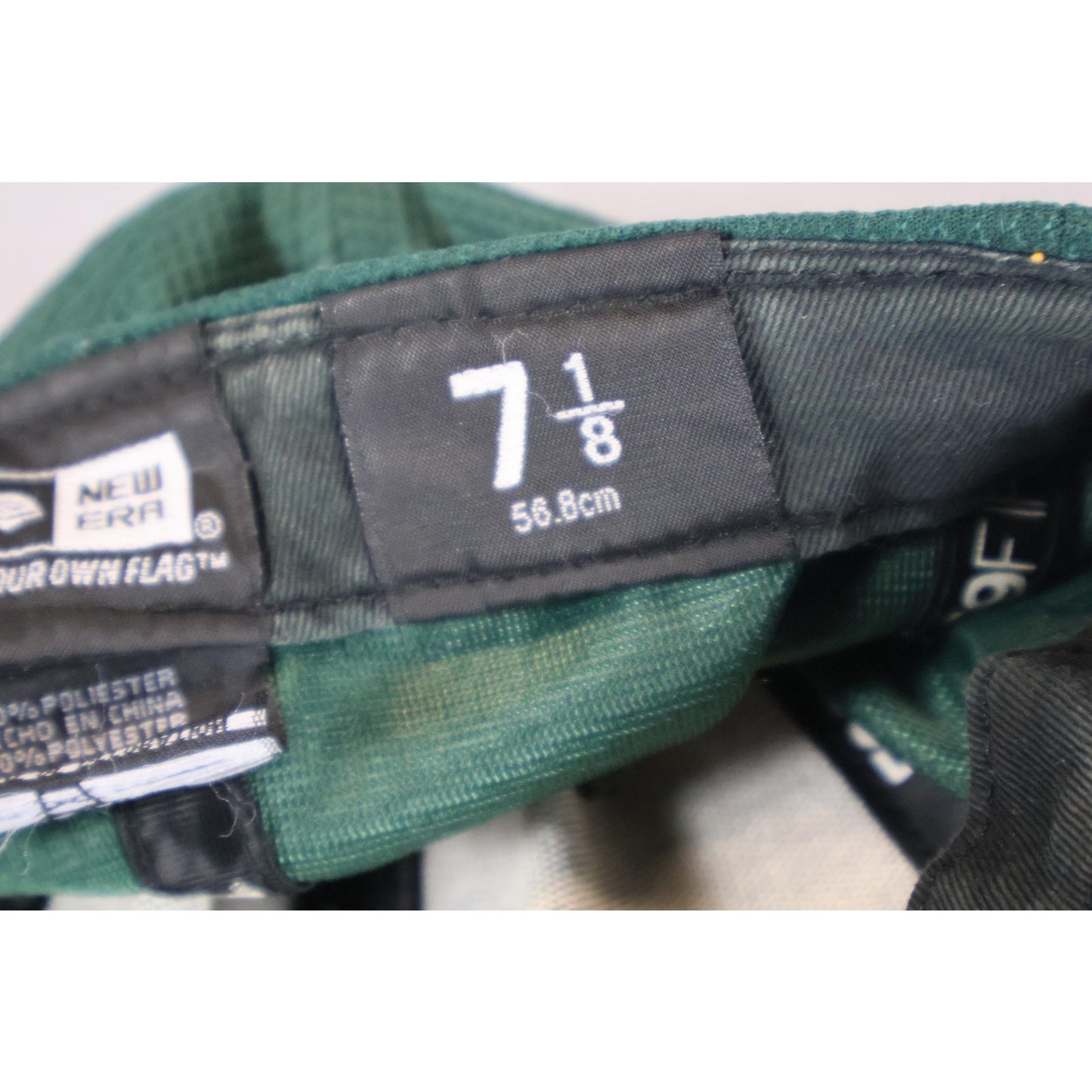 Oakland Athletics Hat Cap Fitted Mens 7 1/8 Green Yellow MLB Baseball New Era