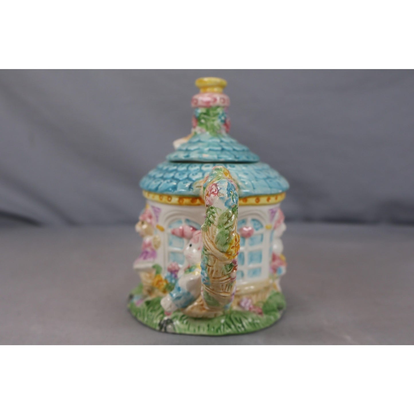 Vintage Fitz & Floyd Bunny Rabbit Tea Set Plates Cups Creamer Sugar Japan Easter