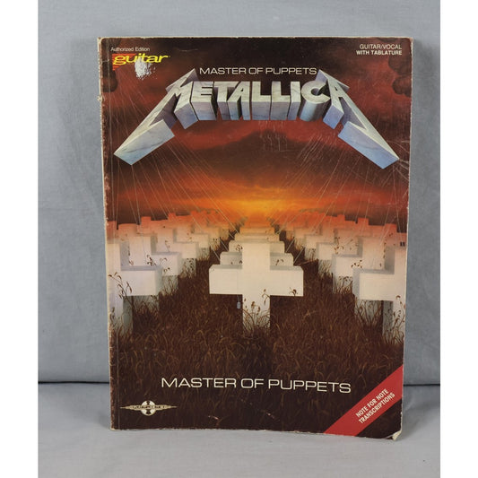 Vintage 1988 Metallica Master of Puppets Guitar Vocal Songbook Cherry Lane