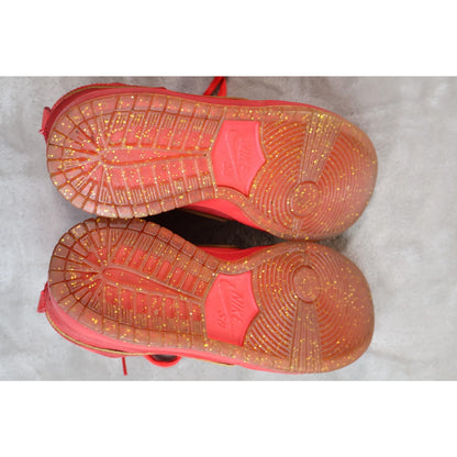 Nike SB Dunk High Premium Shoes Mens Size 7 Red Gold Suede Skate 313171-661