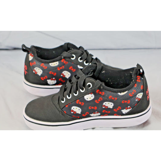 Heelys Hello Kitty Shoes Youth Size 2 Black Red White Roller Skate Sneakers Girl