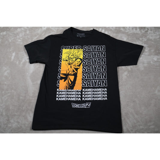Dragon Ball Z Shirt Mens Medium Black Super Saiyan Goku Kamehameha Anime Tee
