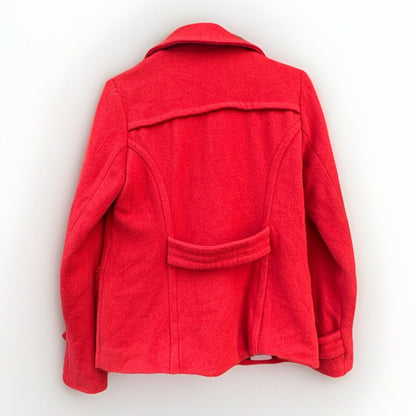 American Eagle Women's Red Wool Blend Pea Coat - Size Medium