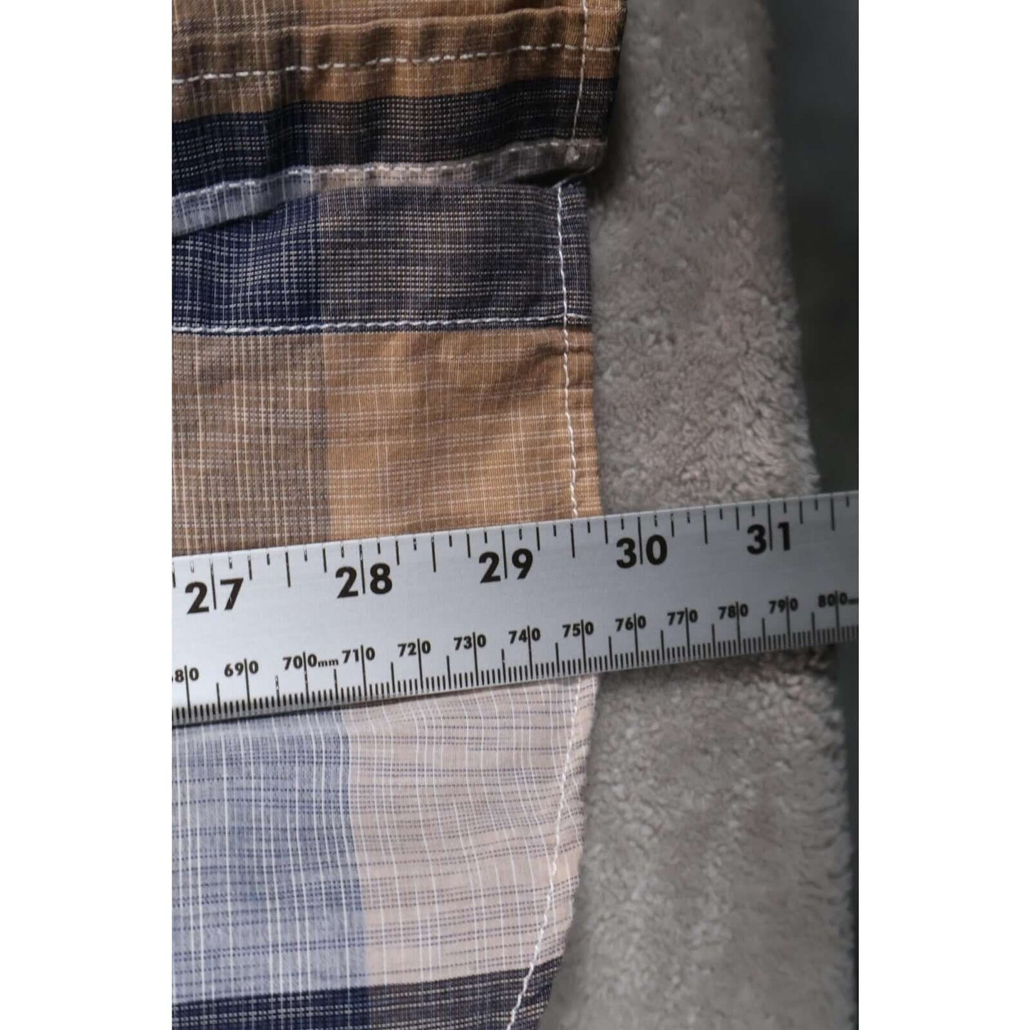 Coastal Shirt Mens Medium Plaid Short Sleeve Western Pearl Snap Casual