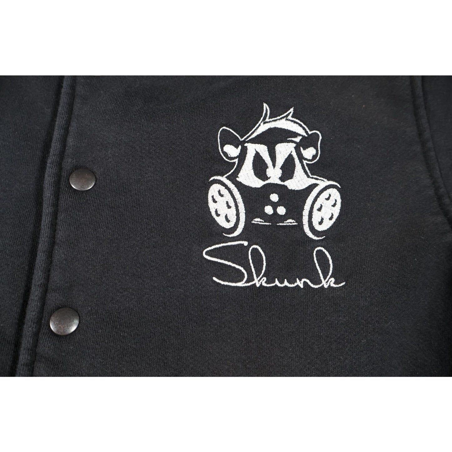 American Apparel Varsity Jacket Mens Large Skunk Stinking Up Streets Made in USA