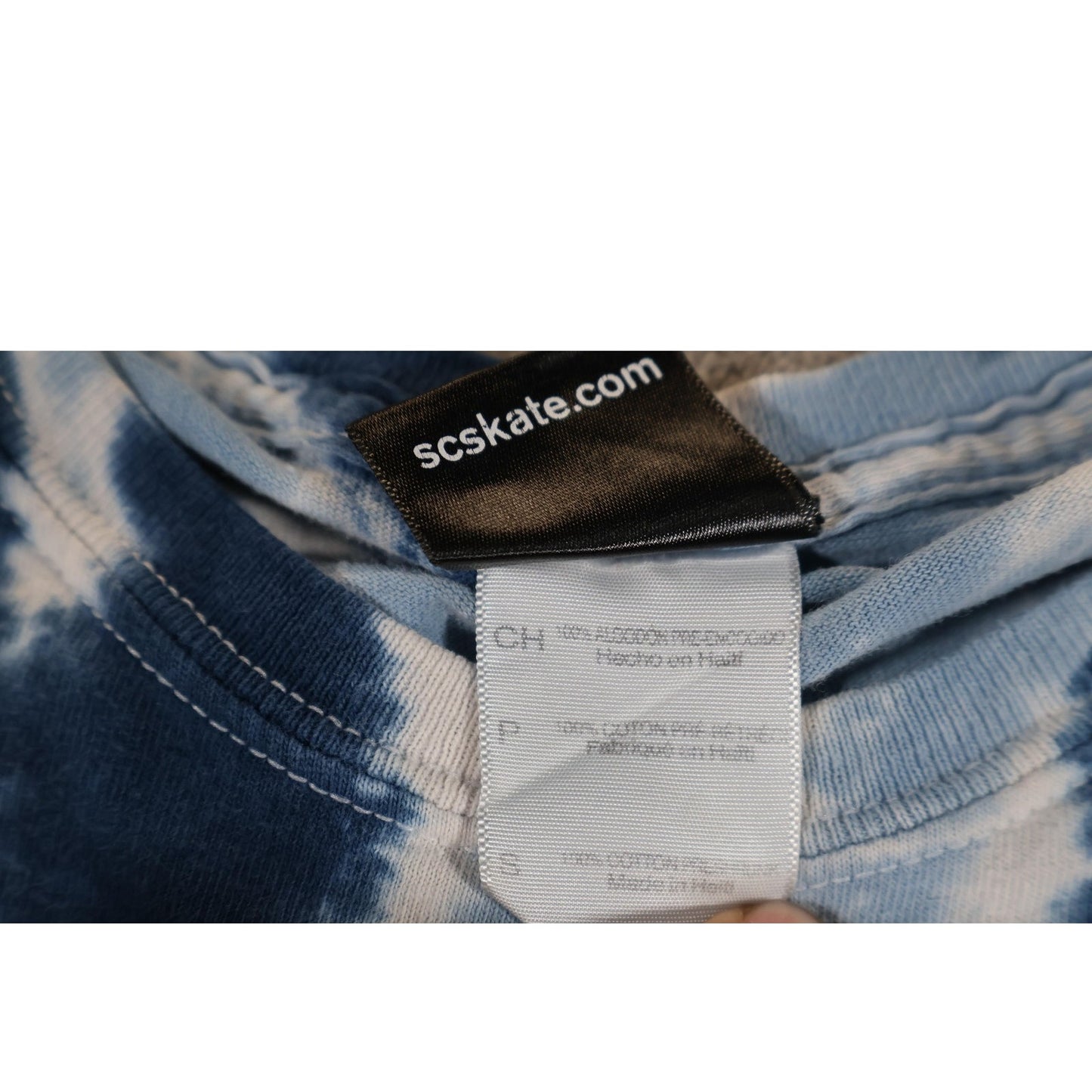 Santa Cruz Shirt Mens Small Blue White Tie Dye Skateboard Tee Graphic Wave Logo