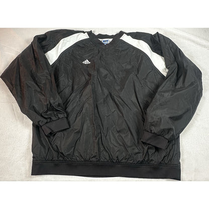 Adidas Men’s XL V-Neck Long Sleeve Logo Pullon Nylon Track Shirt